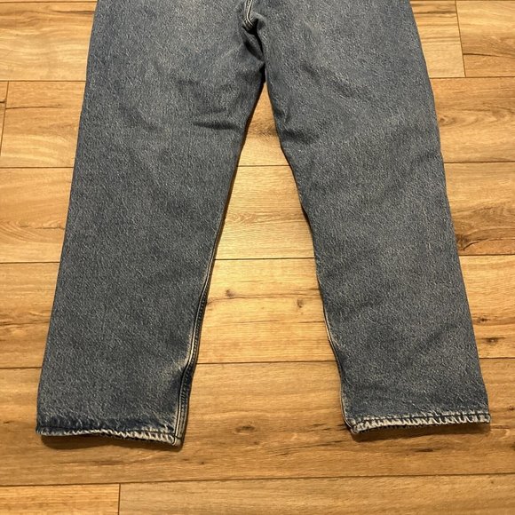 Men's Carhartt Fleece Lined Jeans SZ 42 x 32 VTG USA Made Denim Blue B155 DST - Picture 6 of 12